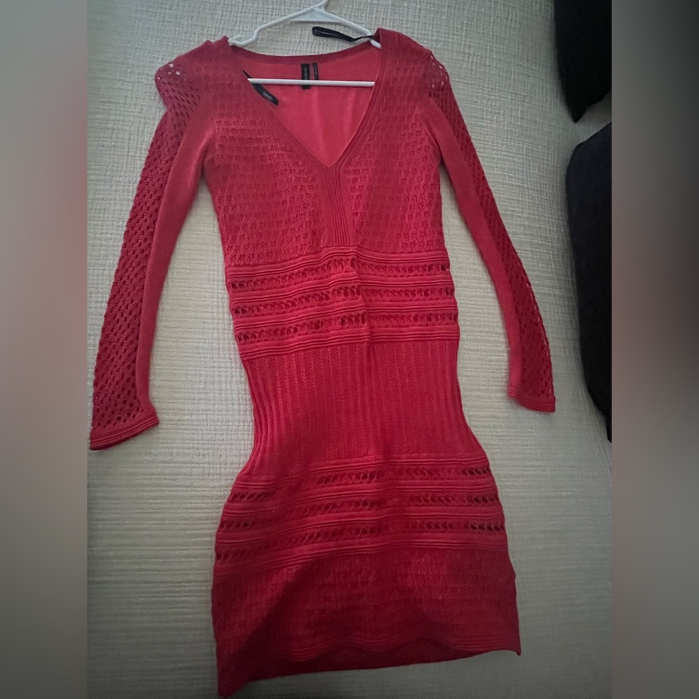 Marciano Vibrant Pink Long Sleeve Dress